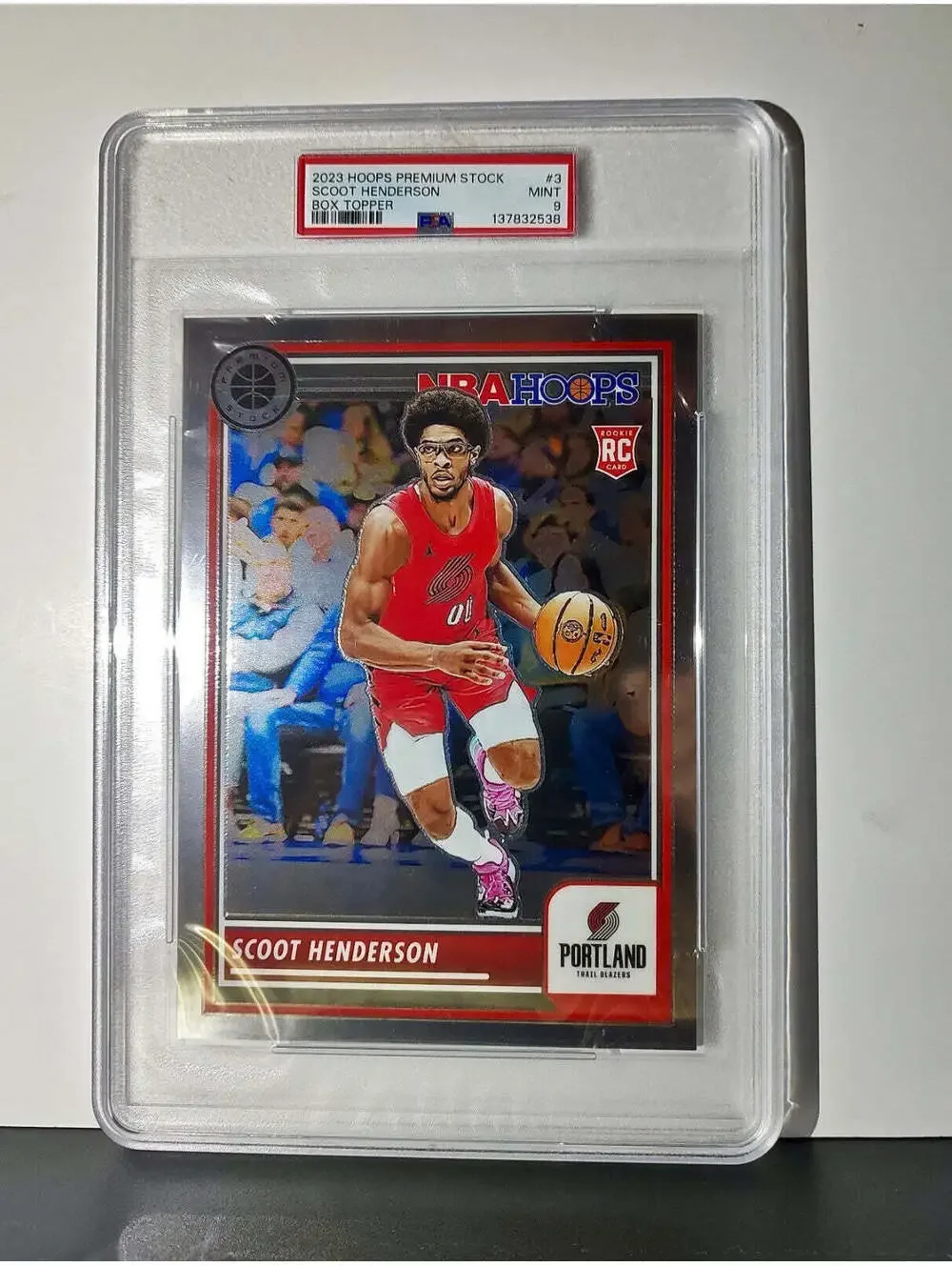 Scoot Henderson 2023 Panini Premium Stock NBA Hoops #3 Jumbo PSA 9 Mint